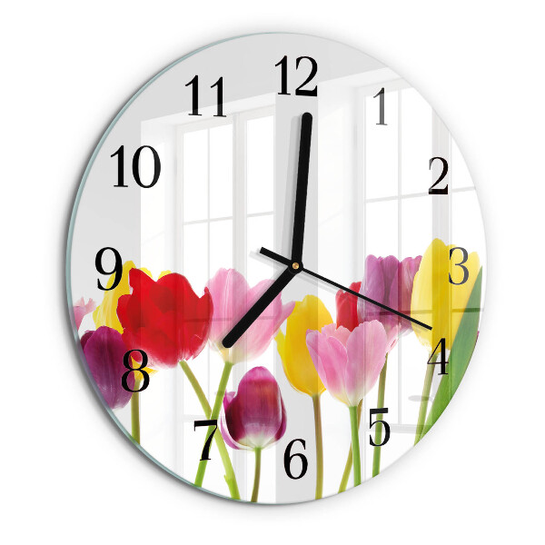 Orologio rotondo Tulipani colorati