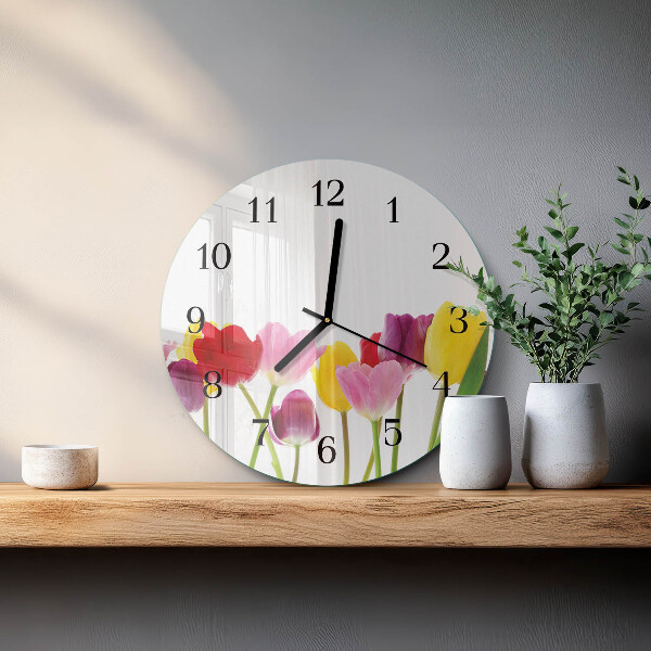 Orologio rotondo Tulipani colorati