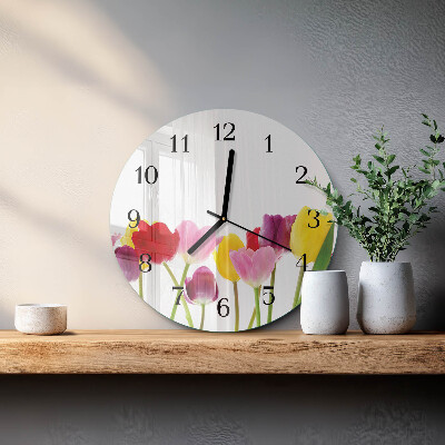Orologio rotondo Tulipani colorati