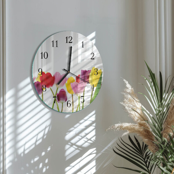 Orologio rotondo Tulipani colorati