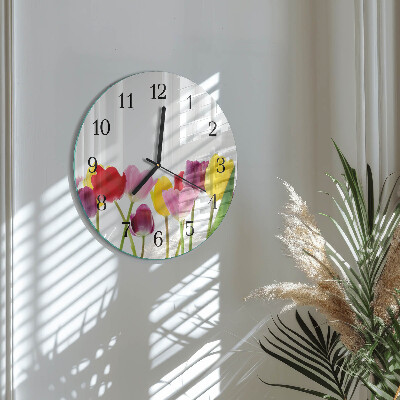 Orologio rotondo Tulipani colorati
