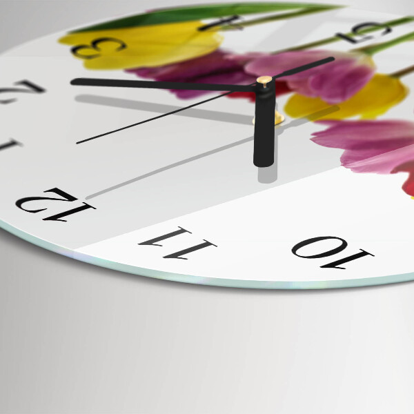 Orologio rotondo Tulipani colorati