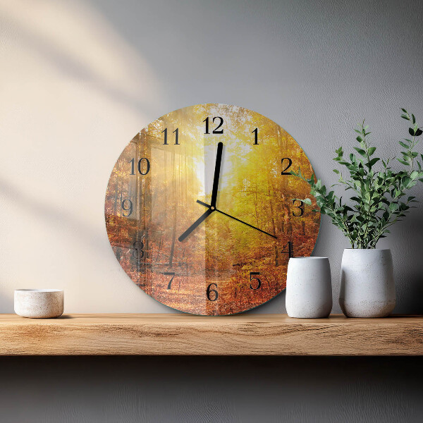 Orologio rotondo Foresta autunnale