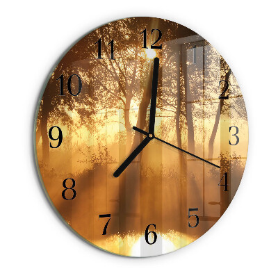 Orologio rotondo Alberi Nebbia