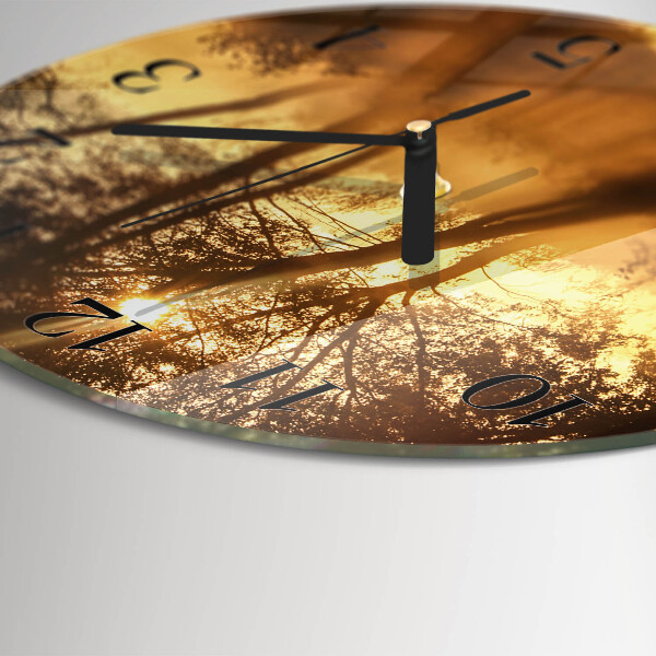 Orologio rotondo Alberi Nebbia