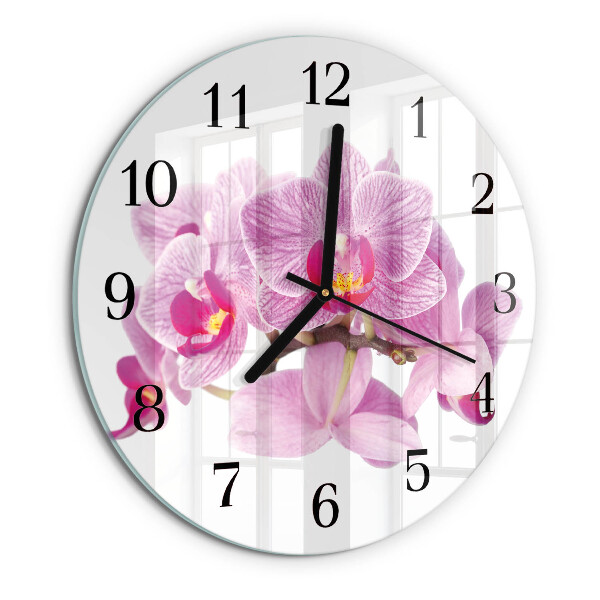 Orologio rotondo Orchidee