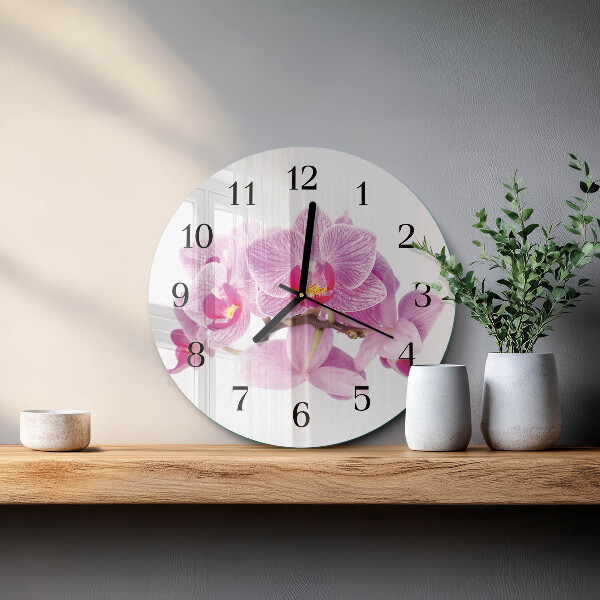 Orologio rotondo Orchidee