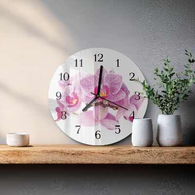 Orologio rotondo Orchidee