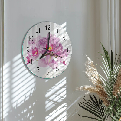 Orologio rotondo Orchidee