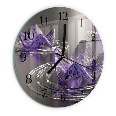 Orologio rotondo Fiori di vetro