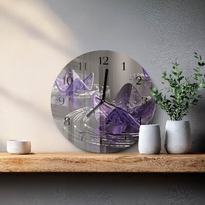 Orologio rotondo Fiori di vetro