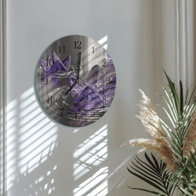 Orologio rotondo Fiori di vetro