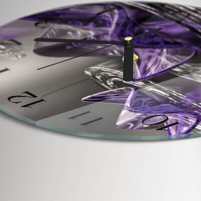 Orologio rotondo Fiori di vetro