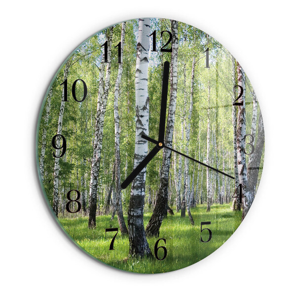 Orologio rotondo Foresta di betulle