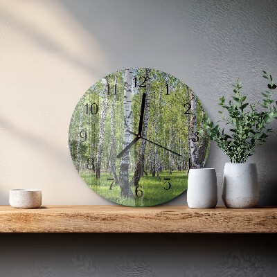 Orologio rotondo Foresta di betulle