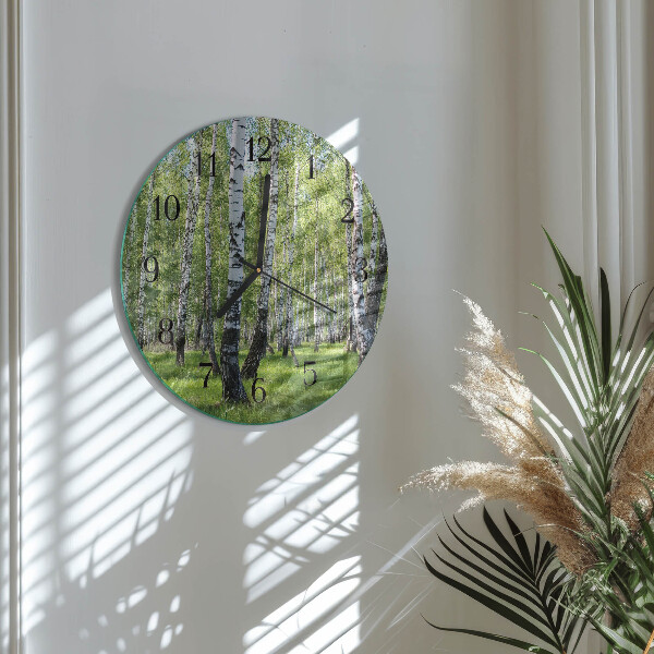 Orologio rotondo Foresta di betulle
