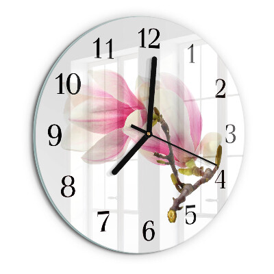Orologio rotondo Fiore di magnolia
