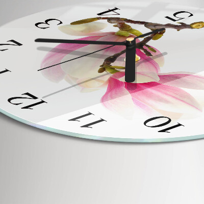 Orologio rotondo Fiore di magnolia