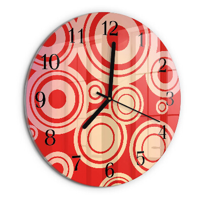 Orologio rotondo Cerchi rossi