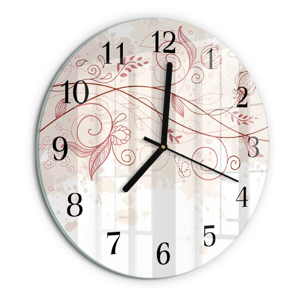 Orologio rotondo Arte floreale