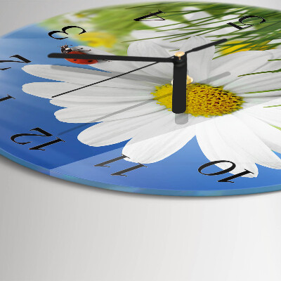 Orologio rotondo Fiore e coccinella