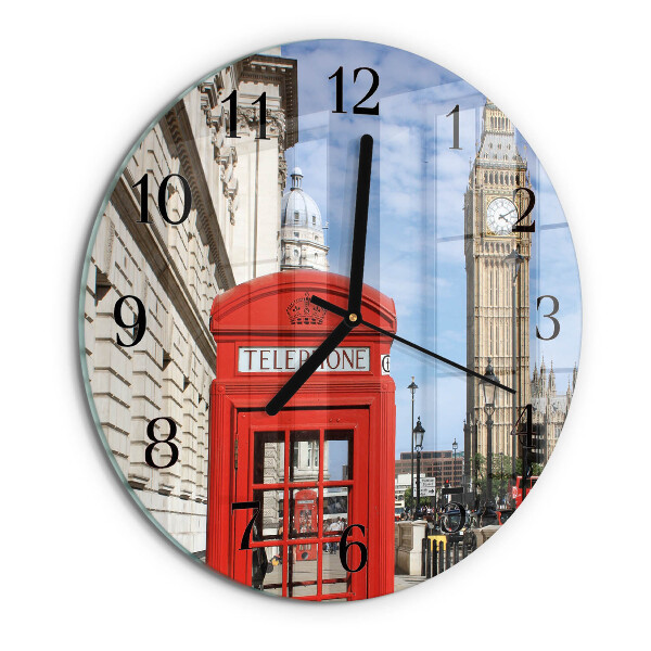 Orologio rotondo Cabina telefonica rossa
