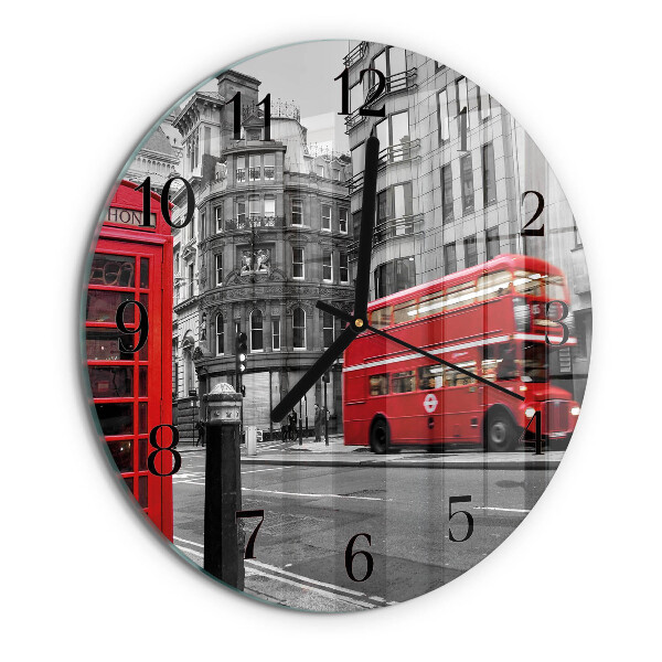 Orologio rotondo Autobus Rosso