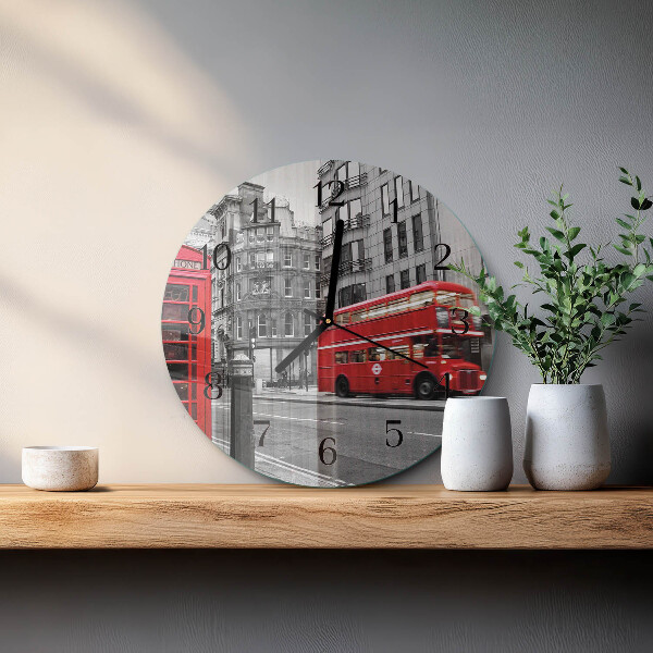 Orologio rotondo Autobus Rosso