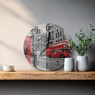 Orologio rotondo Autobus Rosso