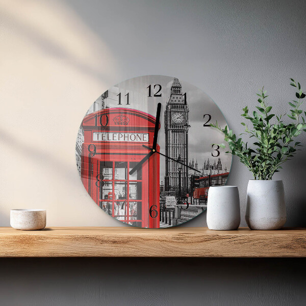 Orologio rotondo Cabina telefonica rossa