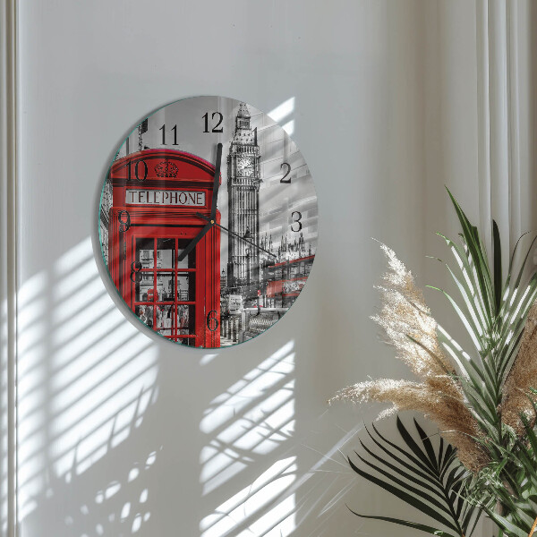 Orologio rotondo Cabina telefonica rossa