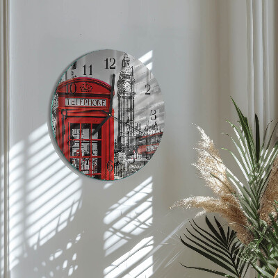 Orologio rotondo Cabina telefonica rossa