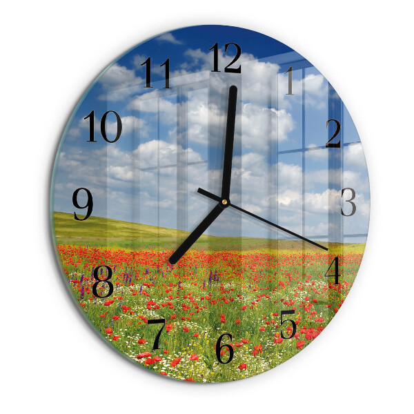 Orologio rotondo Campo di papaveri