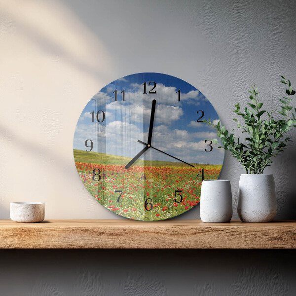 Orologio rotondo Campo di papaveri