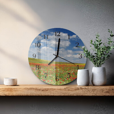 Orologio rotondo Campo di papaveri