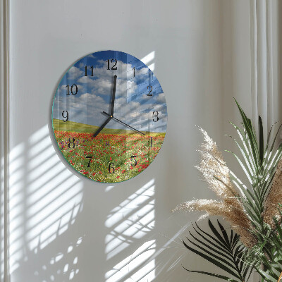 Orologio rotondo Campo di papaveri