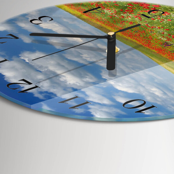 Orologio rotondo Campo di papaveri