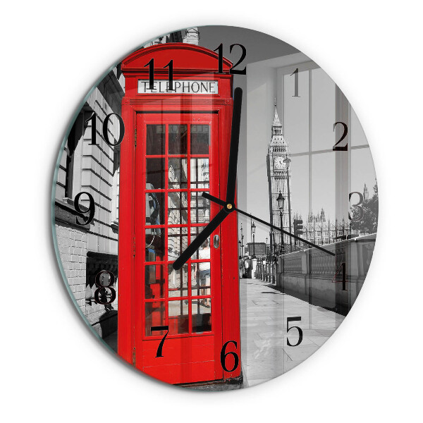 Orologio rotondo Cabina telefonica rossa
