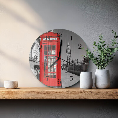 Orologio rotondo Cabina telefonica rossa