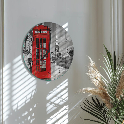 Orologio rotondo Cabina telefonica rossa