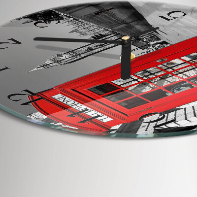Orologio rotondo Cabina telefonica rossa