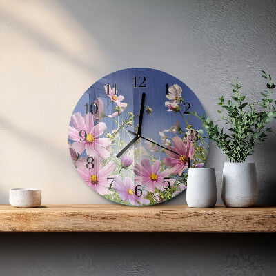 Orologio rotondo Fiori di cosmo
