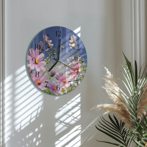 Orologio rotondo Fiori di cosmo