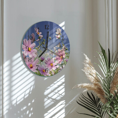 Orologio rotondo Fiori di cosmo