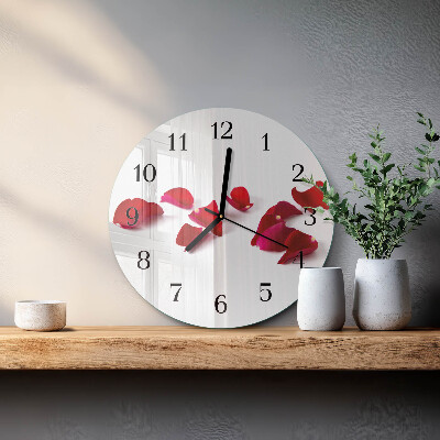 Orologio rotondo Petali di rosa