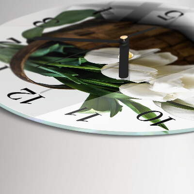Orologio rotondo Cesto di tulipani