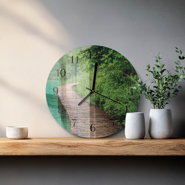 Orologio rotondo Passerella in legno