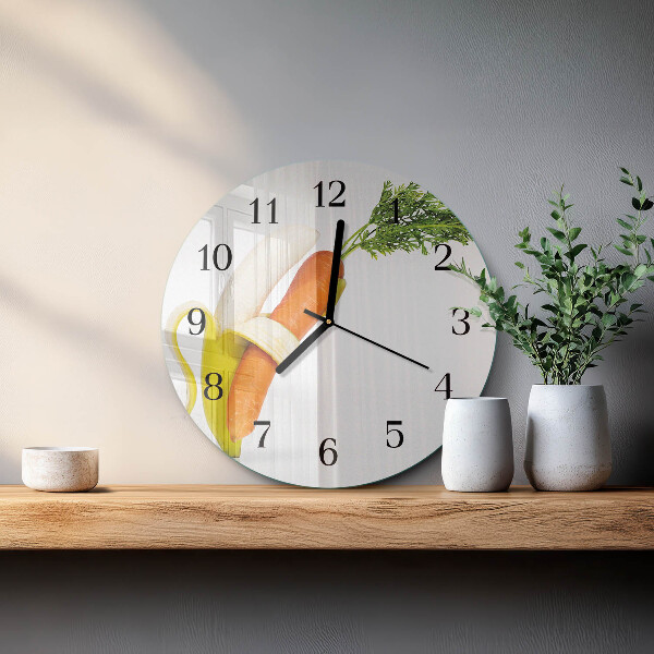 Orologio rotondo Carote e banane