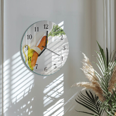 Orologio rotondo Carote e banane