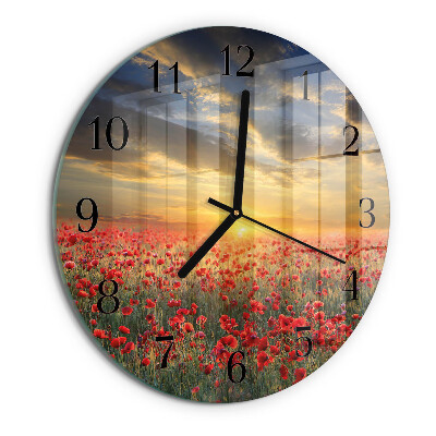 Orologio rotondo Campo di papaveri